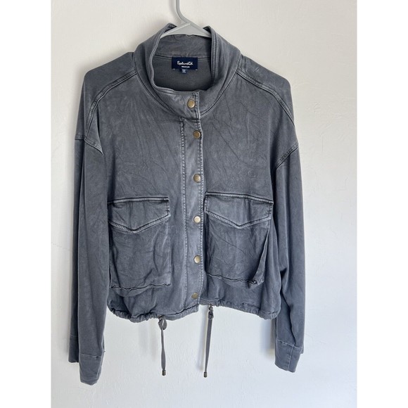 Splendid soft Gray Bomber Jacket M Medium - Picture 2 of 6